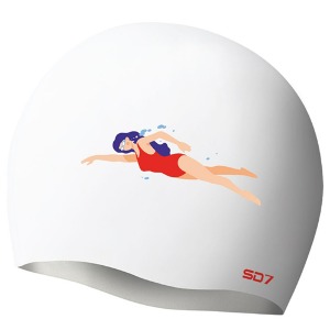SD7 실리콘수모 수영 수모 스트림라인 - WHT 화이트